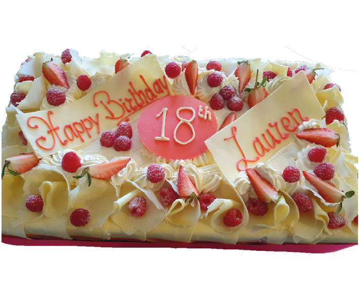 Champage Raspberry Cake (55-60 people)